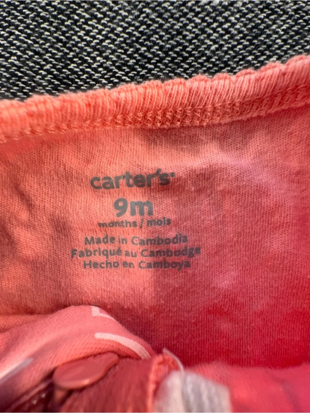 Carter's Coral Footed One-Piece with Positive Word Print